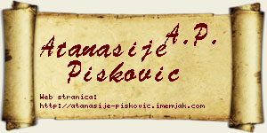 Atanasije Pisković vizit kartica